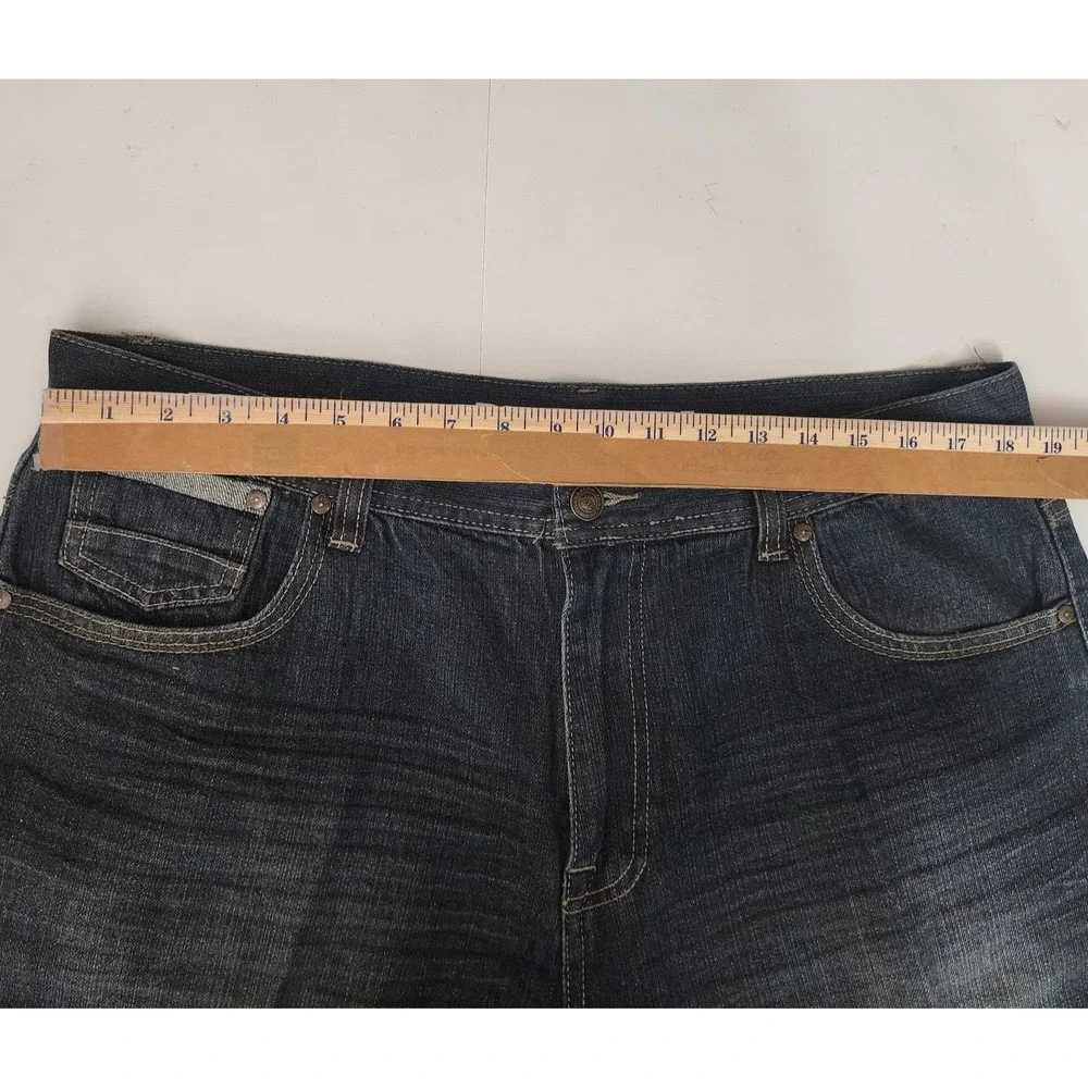 Phat Farm Shorts Mens 38X11 Blue Denim Jorts Y2K Urban Skate Loose Baggy Hip Hop